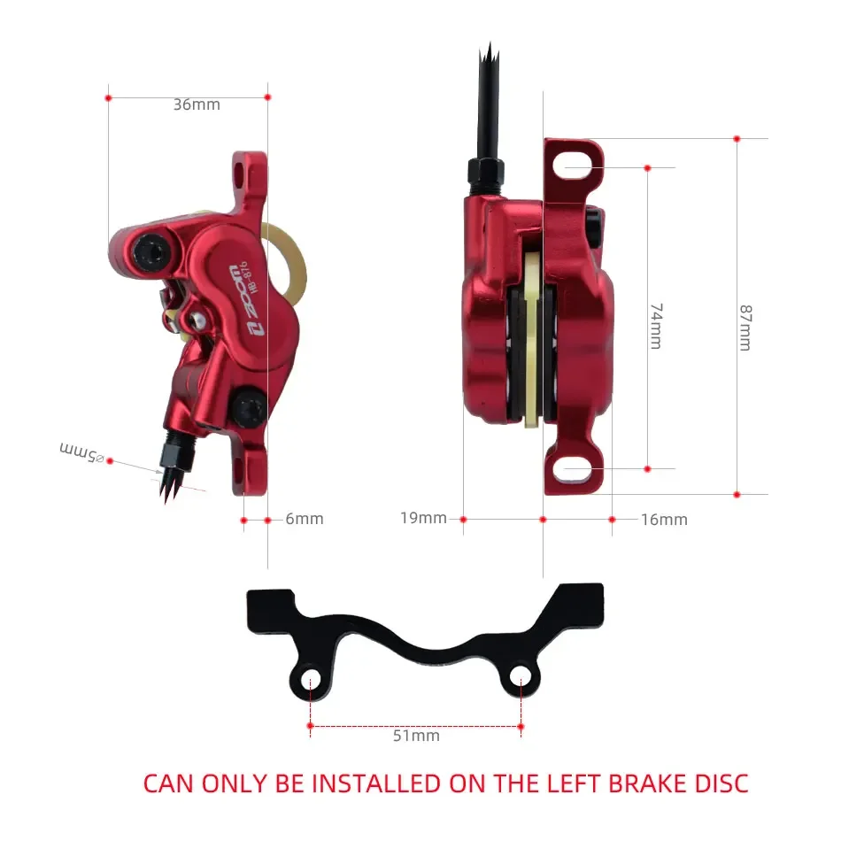 ZOOM HB-876E 4-piston Disc Hyd - Zoom Hydraulic Brake 4 Piston E-Scooter ulasan dan harga